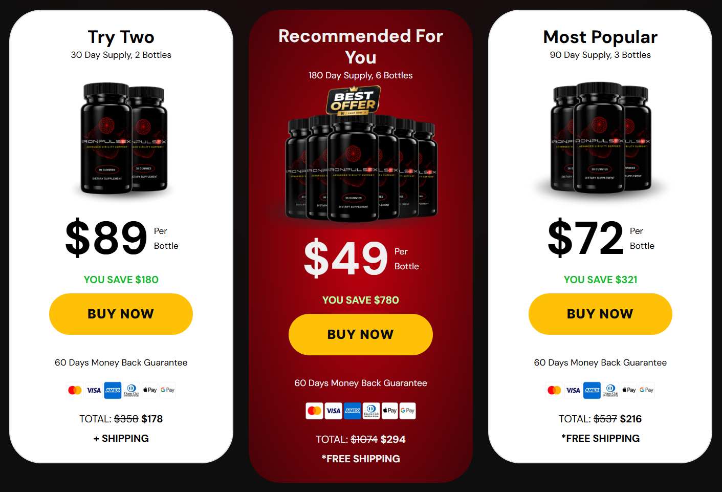 Iron Pulse Male Enhancement Pricing