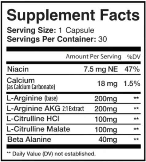 MindHoney 60 Pro Supplement Facts
